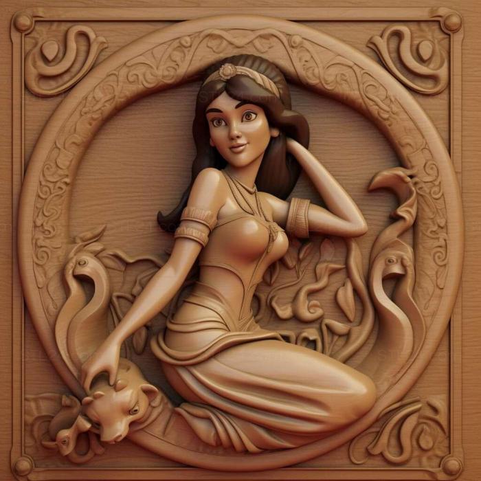 Characters (Princess Jasmine 4, HERO_1600) 3D models for cnc